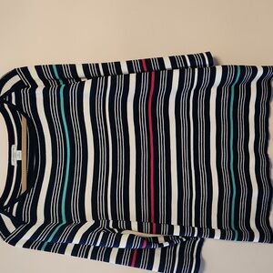 NWOT,  Liz Claiborne Woman Multicolor Striped Cotton 3/4 Sleeves Sweater Sz 3X